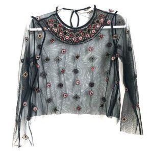 Zara mesh long sleeve top
